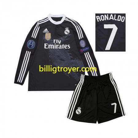 Billige Fotballdrakter Real Madrid Cristiano Ronaldo 7 2014 Barn Retro Tredjedraktsett Langermet